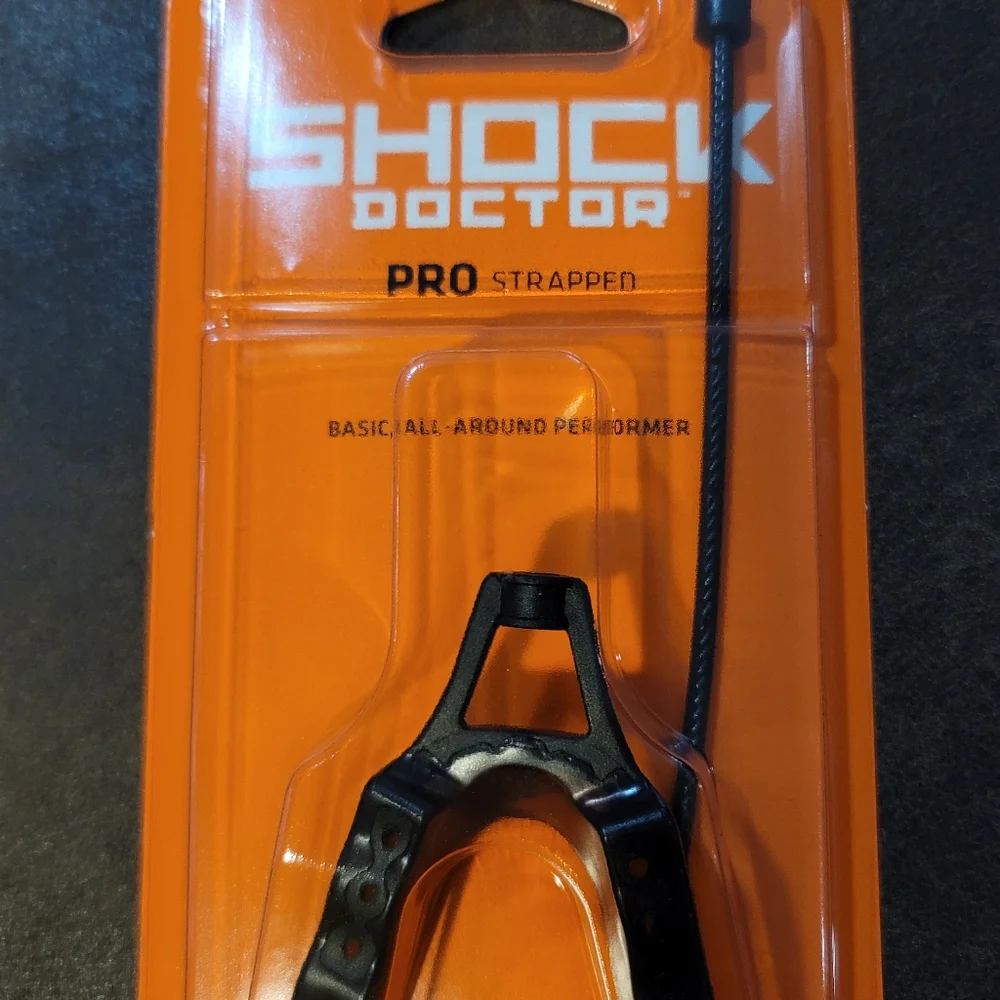 Shock Doctor Pro Strapped Mouthguard - Black and Orange